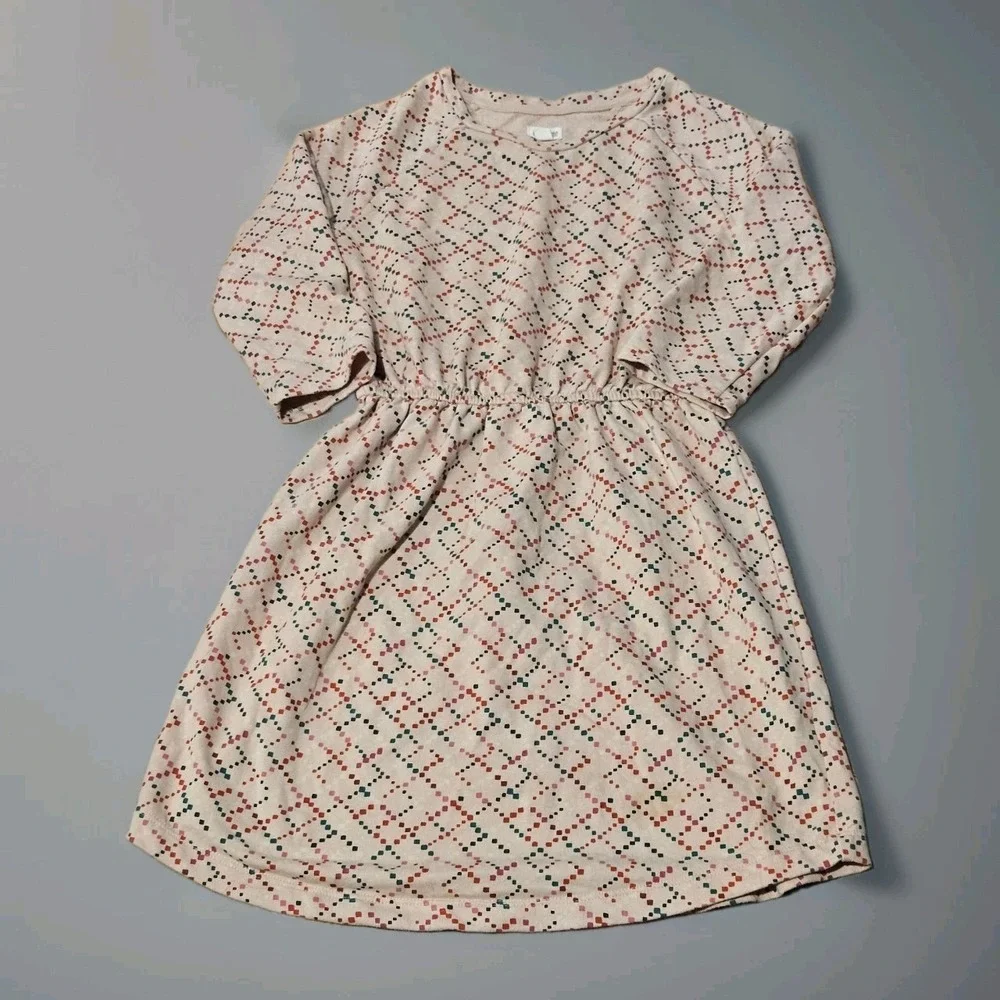 Gymboree Girls Size 10-12 Holiday Christmas Dress 3/4 Sleeve Pink Green Red